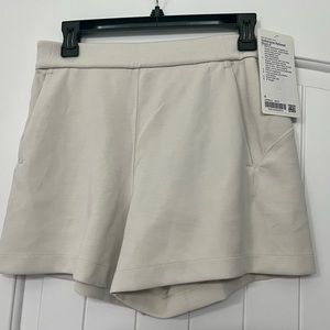 Size 6 Lululemon White Opal Softstreme High Rise Relaxed Shorts